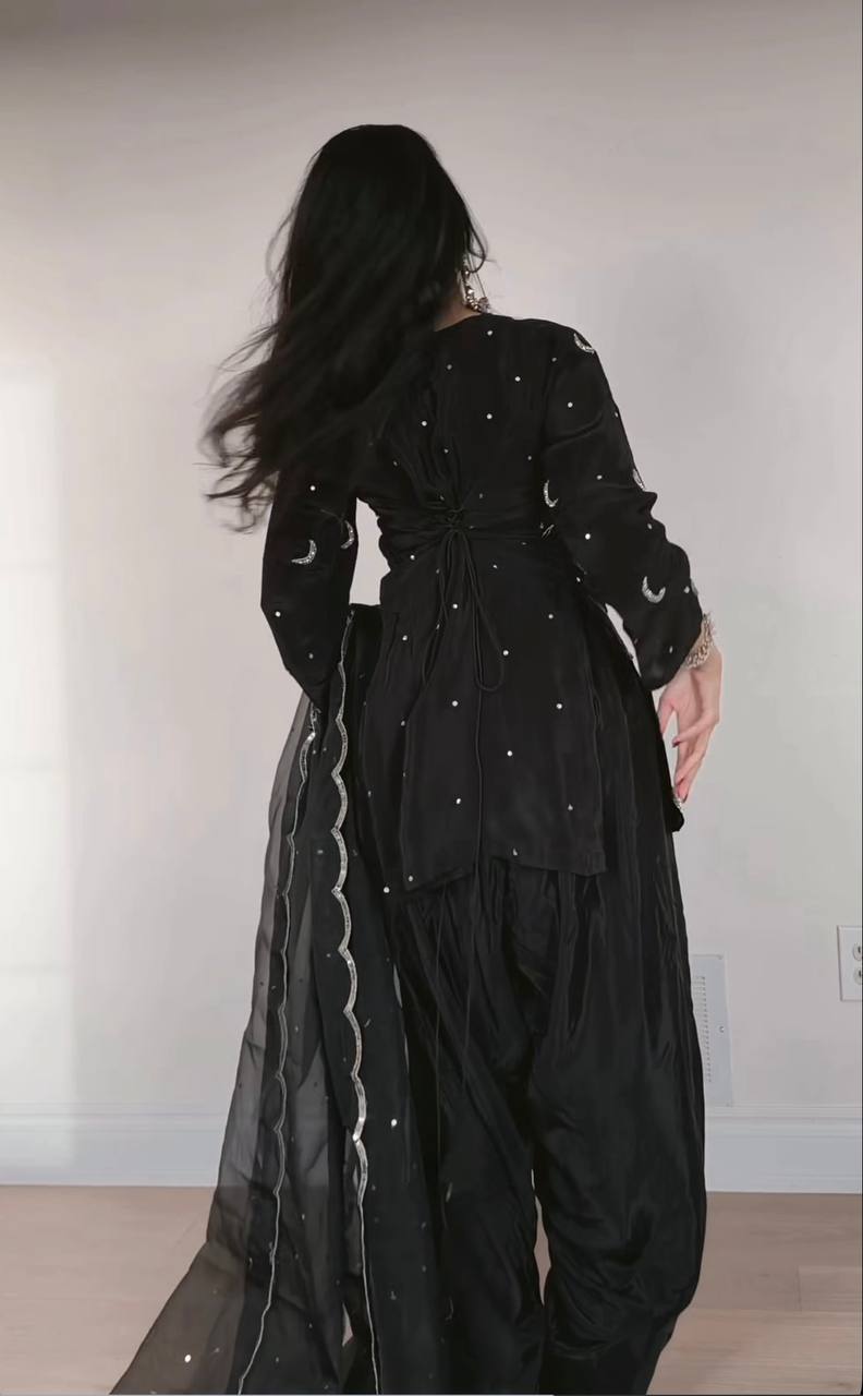 Urban Midnight Crescent Embroidered Suit